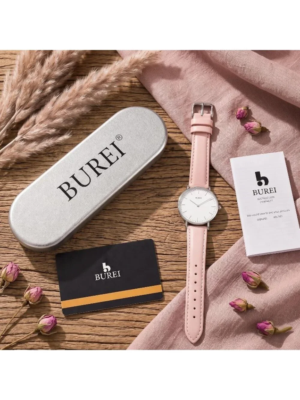 Women's White Silver Pink Minimalist Analog Quartz Waterproof Dress Wrist Watch